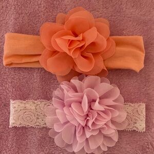 Two baby floral headbands